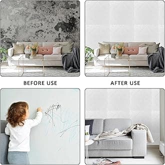 JOLOV 3D Wall Panels, Pack of 12 Tiles Wall Panels, Waterproof, Heat Resistant, 19.7 x 19.7inch PVC Wall Panel, Matt White Diamond Design 32 Sq Ft,for Living Room,Hotel Lobby,Game Room (X1)