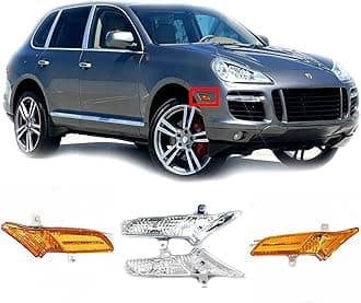 Side Marker Light Cover for 07-10 Porsche Cayenne 9PA1 955 957 Base Sport Turbo GTS S 2007 2008 2009 2010 Lamp Turn Signal LED Yellow