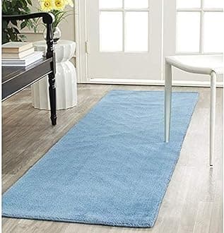 ZARA CARPETS; 'can change the floor ZARACARPETS Solid Plain Hand Made Rugs Runner Size 2 Feet by 6 Feet (2x6 feet) Teal