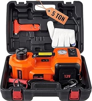 VEVOR Electric Car Jack, 5 Ton/11023 LBS Hydraulic Jack Lift with Built-in Inflatable Pump and LED Light