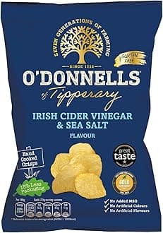 O' Donnells of Tipperary Handcooked Irish Cider Vinegar & Sea Salt Flavour Crisps (7 x 47.5g packs)
