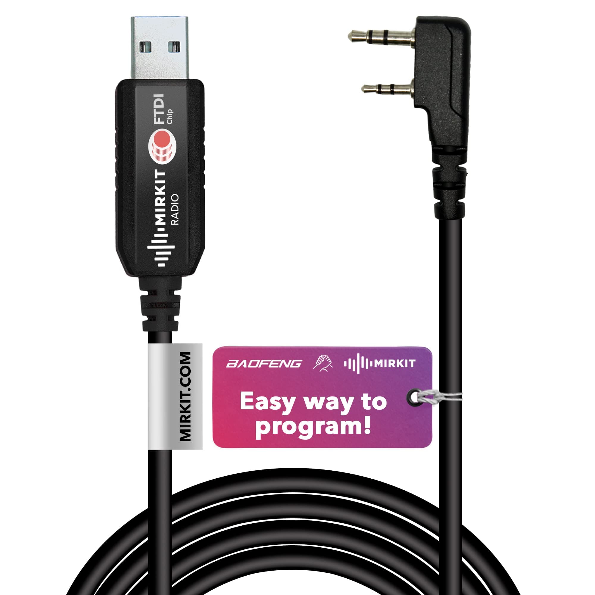 FTDI USB Baofeng Programming Cable for Flashing Ham Radios: Wouxun, Kenwood, Baofeng, Archell,100% USA Warranty (Model 1)