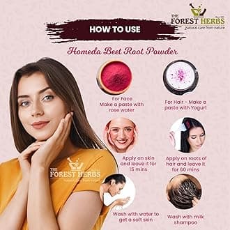 The Forest Herbs Natural Care From Nature Beetroot Powder 100gm for Face | Hair | Lips | Drinking | Glowing & Shiny Skin Face Pack