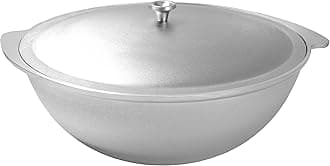 Cast Aluminum Asian Cauldron with Lid Aluminum Kazan, Dutch Oven Pot, Camping Cookware Kitchen Pot, Oven Safe Caldero, Gray (8.5-qt. (8 L))