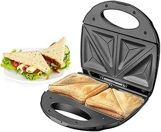 Belaco Sandwich Maker 2 Slice Sandwich Toaster Machine Non-Stick Easy Clean 750W Triangle cooking, Non-stick coating plate