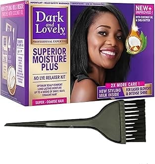 Dark and Lovely No-Lye Relaxer Superl (Coarse Hair) & Applicator brush