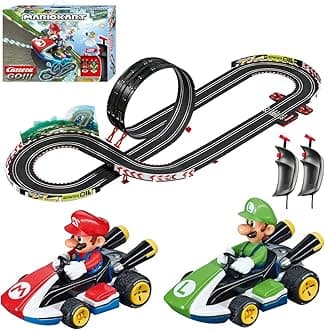 GO!!! Electric Powered Slot Car Racing Kids Toy Race Track Set 1:43 Scale, Mario Kart
