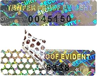 350pcs Tamper evident Hologram Stickers Original Security Labels Warranty Void Seal Tamper Proof Sticker with Unique Serial Number 1x0.3inch