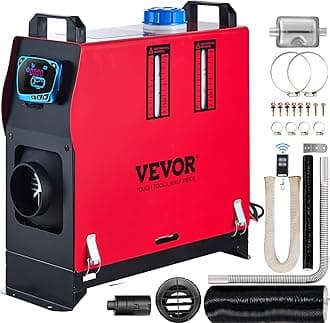 VEVOR Diesel Air Heater, 12 V 5KW All in One Bunk Parking Heater, with Remote Control, LCD Thermostat Monitor, Silencer and Large Air Outlet for RV Trucks Bus and Trailer