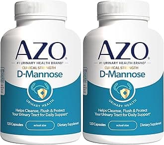 AZO D Mannose Urinary Tract Health, Cleanse, Flush & Protect The Urinary Tract, No.1 Pharmacist Recommended Brand, Clinical Strength, Non-GMO, 120 Count (Pack of 2)