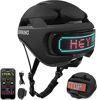 Bike Helmet,Bike Helmet Adult Men with Smart Display,Mountain Bike Helmet with App/Remote Control,Bicycle Helmet with Turn Signals,Speedometer,Programmable Graphics
