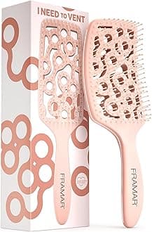 FRAMAR Professional Vented Hair Brush Women – Wet Hair Brush For Blow Drying, Hairbrushes For Women, Hairbrush, Vent Brush, Vented Design For Faster Blow Drying – Champagne