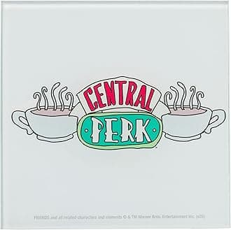 Silver Buffalo Friends Central Perk Doodle Logo 4-Piece Glass Coaster Set