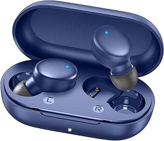 S8 Mini Wireless Earbuds Bluetooth 5.3 in Ear Light-Weight Headphones,60Hrs Playtime Ear Buds with Charging Case,Built-in Microphone Headset,Premium Sound with Deep Bass for Sport-Blue