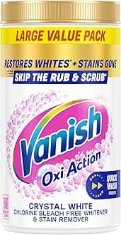 Crystal White Stain Remover Powder, 1.41kg, Oxi Action for Quick Wash, Restores Whites & Removes Tough Stains, Without Pre-treating