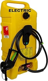 Scepter 14 Gallon Gas Caddy with Electric Fuel Pump, Flo ‘N Go Powered Portable Fuel Tank with Fill-Rite Transfer Pump and 10-Foot Hose for Farm, Marine, Commercial, and Home Use, Diesel, Yellow