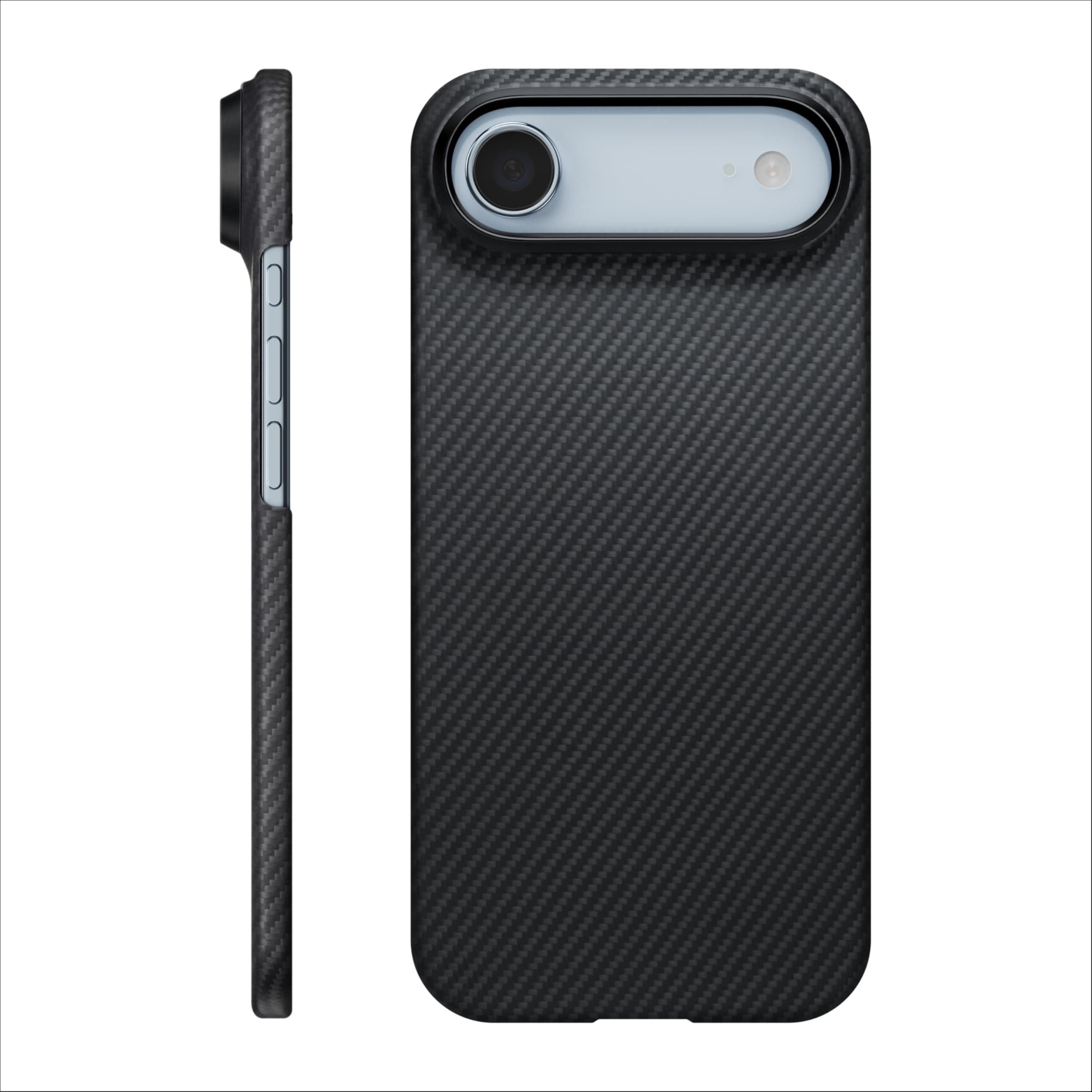pitaka for iPhone Air Case 6.5", Compatible with MagSafe, Ultra-Slim Case with Caseless Touch Feeling, 600D Aramid Fiber Woven, Black/Grey(Twill)