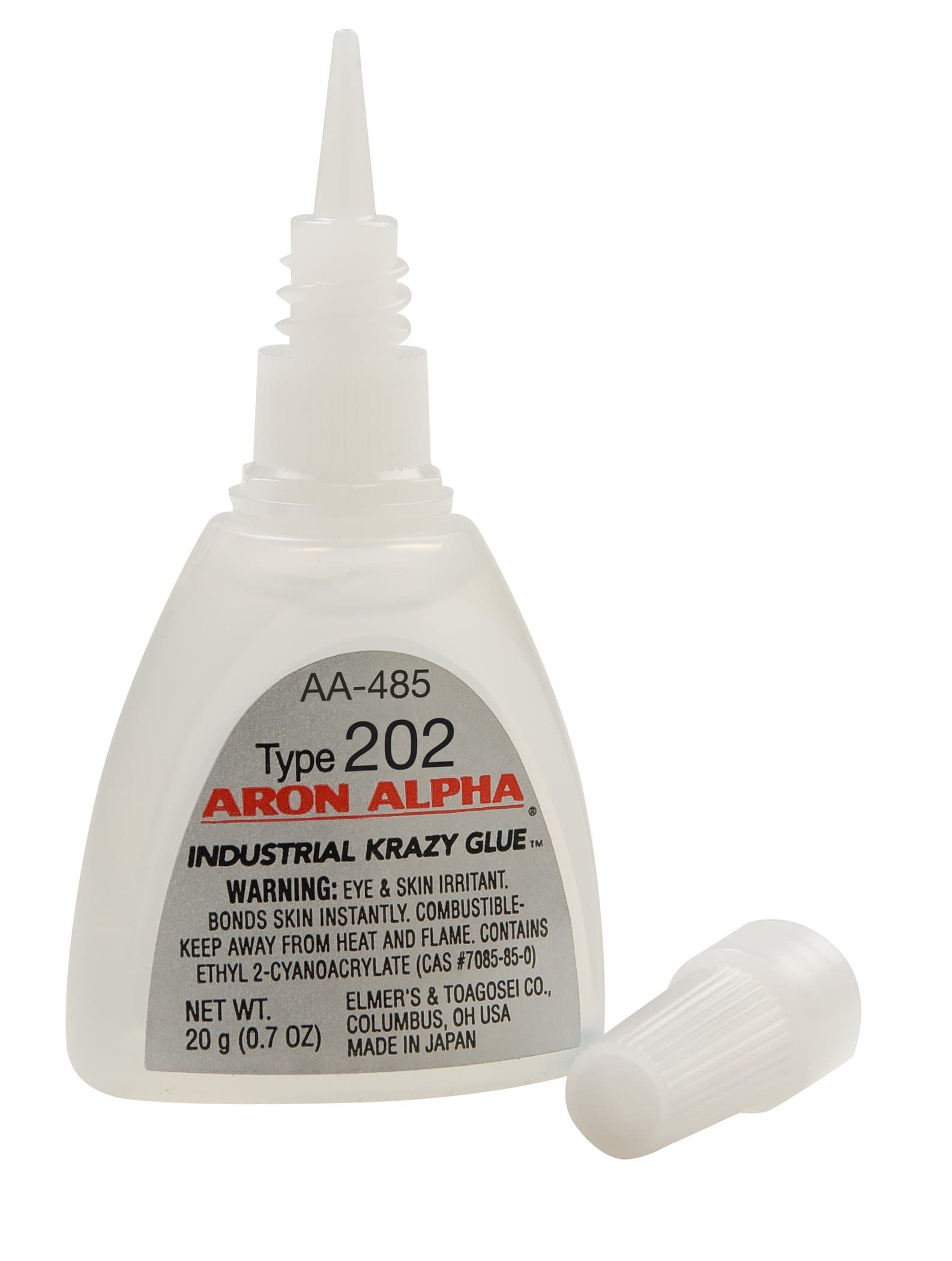 Aron Alpha Type 202 (100 CPS Viscosity) General Purpose Instant Adhesive with Intermediate Gap Filling and Moderate Set time. 50 gm (1.76 oz) bottte.