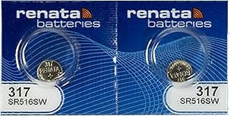 Renata 317 Watch Battery, Twin Pack