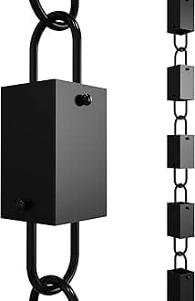 Square Link Rain Chain (Black)