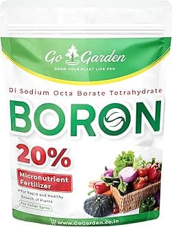Go Garden Boron 20% Micronutrient Fertilizer - Boosts Vegetable Growth, 250g Powder Fertilizer for Plants