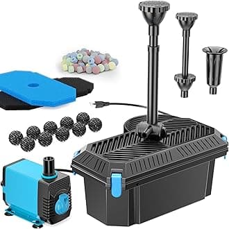 Antfraer - Kit de fuente de filtro para estanque, bomba de agua integrada de 860 GPH, múltiples filtros de fuente de agua, 3 patrones de agua diferentes adecuados para jardín, fuente, estanque,