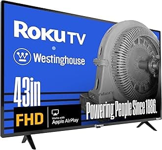 Roku TV - 43 Inch Smart TV, 1080P FHD Television with Wi-Fi Connectivity and Mobile App, Flat Screen, Bluetooth, Compatible with Apple AirPlay, Alexa and Google Assistant