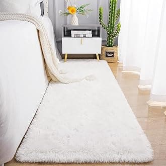 Chicrug Soft Runner, Rug for Bedroom, Living Room, 60 x 180cm Plush, Fluffy, Shaggy, Lint-Free Rug for Nursery, Girls' Room, Home Decoration, Cream-Colored
