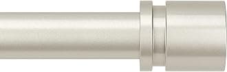 Curtain Rods for Windows 16 to 120 Inches Adjustable Length 1 Inch Diameter Window Curtain Rod with Aluminium End Cap, Brushed Nickel