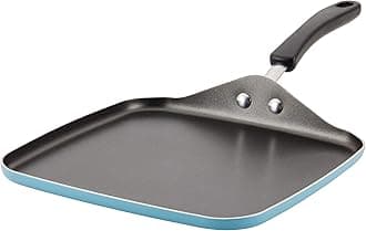 Farberware Cookstart DiamondMax Nonstick Square Grill Pan/Griddle, Dishwasher Safe, 11 Inch - Aqua