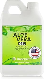 Organic 100% Aloe Vera Gel for Face & Body with Manuka Honey - A Fresh Aloe Vera Plant, No Powder - Sunburn Relief - Aloe Vera Gel for Hair (1 Gallon)