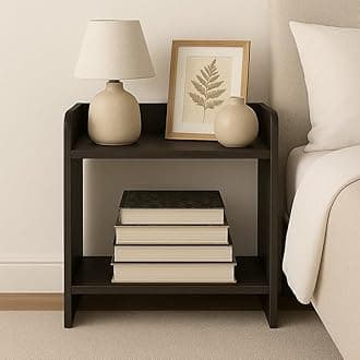 FireBees Engineered Wood Modern Side Tables for Bedroom|Bed Side Tables for Bed Room|Stylish Corner Table for Living Room Decor|Home Decoration for Living Room|Bedside Table,Black