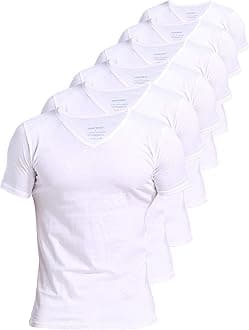 Comfneat Men's Undershirt 100% Cotton Short Sleeve T-Shirt with V-Neck (Pack of 4/6)