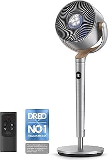 20 dB Standing Fan for Bedroom, 120°+120° Omni-directional Cooling Fans, 90 ft Circulator With Remote, DC Motor Pedestal Fans, 35-40" Adjustable Height Floor Fan, 8 Speeds, 3 Modes, 8H Time