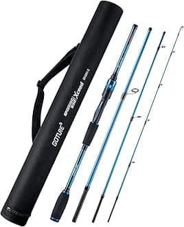 Goture 4 Piece Travel Spinning Fishing Rods Portable 4 Sections Lightweight Carbon Fiber Poles M Power MF Action 8ft Blue