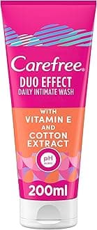 Carefree Duo Effect Daily Intimate Wash with Vitamin E and Cotton Extract, 200ml, Feminine Wash for Women