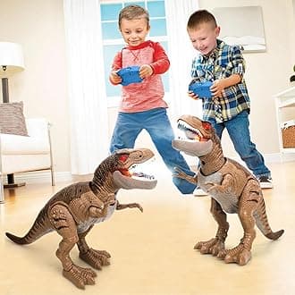 STEAM Life Remote Control Dinosaur Toys for Kids 3 4 5 6 7+ Light Up & Realistic Roaring Sound, T rex Dinosaur Toys for Boy, Walking Dinosaur Robot Toy for Kids, Electric Gifts for Boy