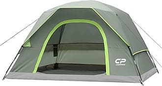 CAMPROS CP 4 Person Tent, Dome Tents for Camping with Rainfly, Waterproof Camping Tent Easy Set Up, Portable Family Tent with Large Mesh Window & Carry Bag for Outdoor Hiking
