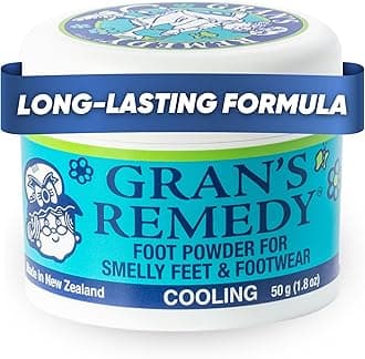 Gran's Remedy Natural Shoe Deodorizer and Foot Odor Eliminator Powder for Men, Women, and Kids, Absorb Sweat and Moisture, Neutralize Smelly Odors, Cooling