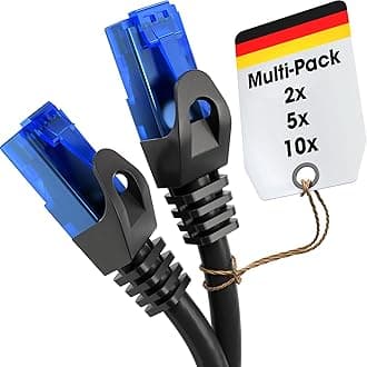KabelDirekt – Network Cable – Transfers 5Gbps & fibre optic internet speed – Ethernet & LAN Cable – 5x 25m, Available in 0.25-30m – For Gigabit networks, routers/modems, RJ45 (black/blue)