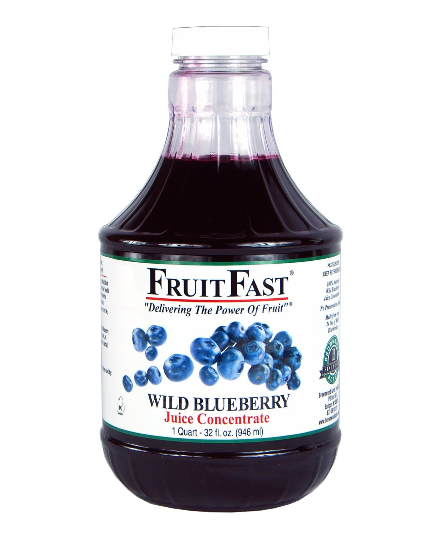 Wild Blueberry Juice Concentrate by FruitFast - (32 FL OZ) Unsweetened, 65 Brix Pure Concentrated Blueberry Juice - 100% Dark Wild Blueberry Extract - No Additives or Fillers!