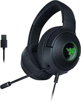 Kraken V3 X Wired USB Gaming Headset: Lightweight Build - Triforce 40mm Drivers - HyperClear Cardioid Mic - 7.1 Surround Sound - Chroma RGB Lighting - Black