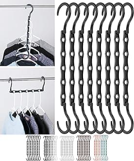 Mr. Pen Space Saving Hangers - Black, 8 Pack - Magic Hangers for Closet Space Savers