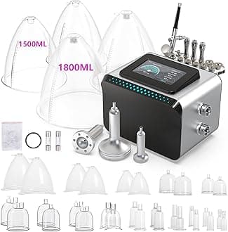 MYSWEETY Vacuum Therapy Machine, 3 in 1 Mutilfunction Cupping Therapy Sets, Professional Facial Skin Care Machine with Spray Gun Beauty Deviece for Salon/Home Use (0-80 cmHg | 1800ML)