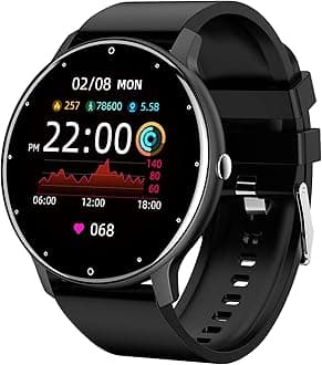 Smart Watch for Android Phones Compatible iPhone Fitness Tracker Heart Rate Blood Pressure Waterproof Message Notification Full Touch Smart Watches for Women Men
