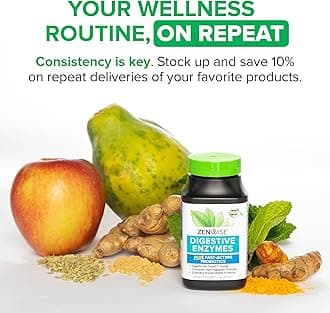 Zenwise Health Papaya Digestive Enzymes with Bromelain for Digestive Health and Bloating Relief for Women and Men, Chewable Enzymes for Digestion and Gut Health - 30 Count