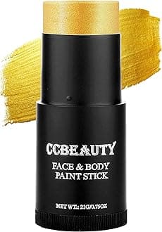Gold Face Paint Stick, Metallic Face Painting Kit, Full Coverage SFX Makeup Foundation, Professional Non-Toxic Body Paint for Halloween Costume Party, For Wonder Women, Iron Man Makeup