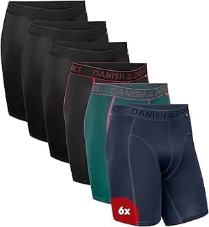 DANISH ENDURANCE 6 Pack Sports Boxer Briefs, Dry Fit, Pouch Support for Men