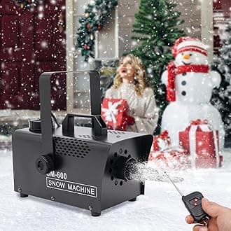 Snow Machine, 600W Artificial Snow Making Machine High-Performance Fake Snow Machine with Wireless Remote for Outdoors Party Indoor Wedding Christmas(600W)