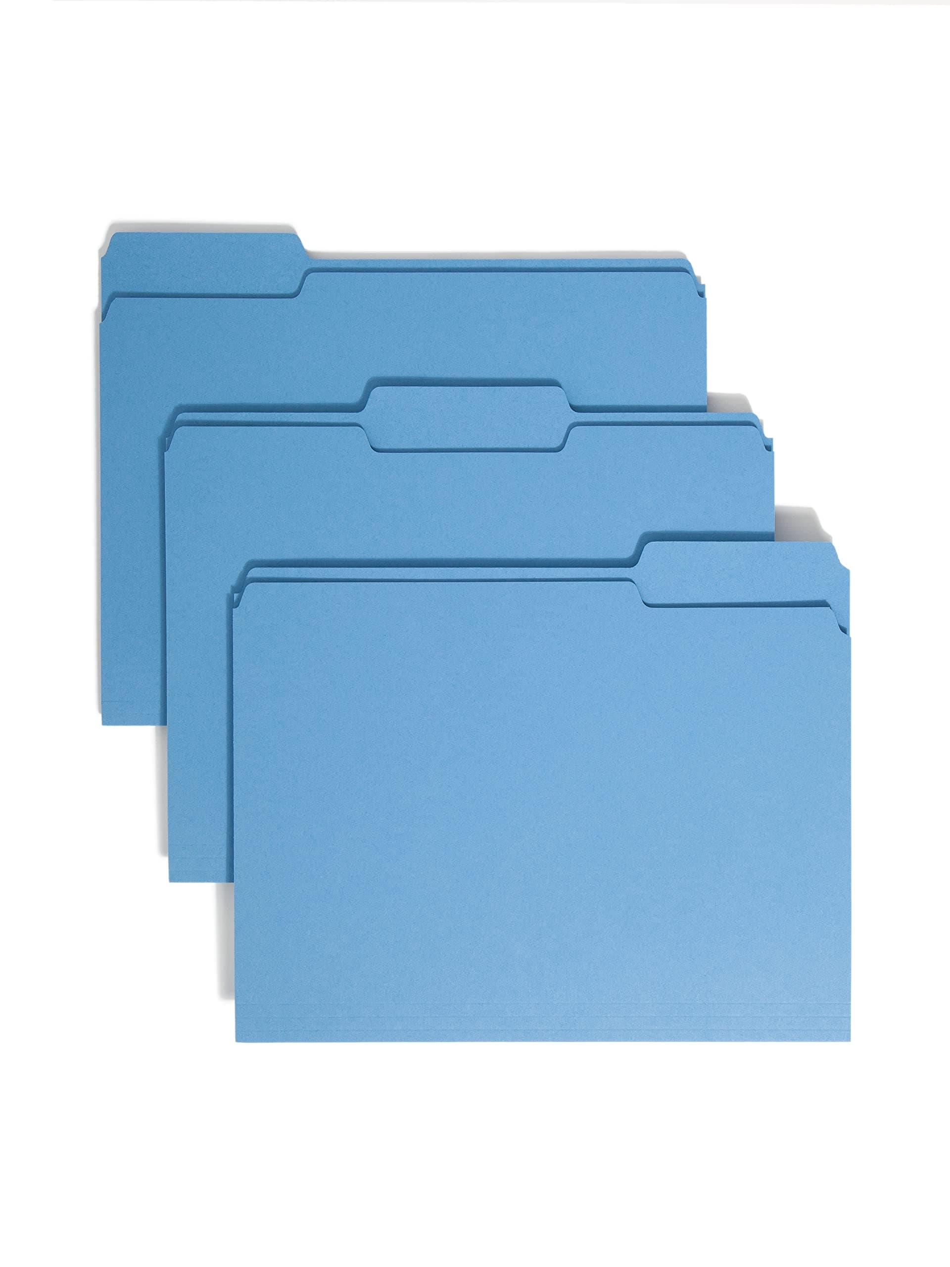 Smead File Folder, 1/3-Cut Tab, Letter Size, Blue, 100 per Box (12043)